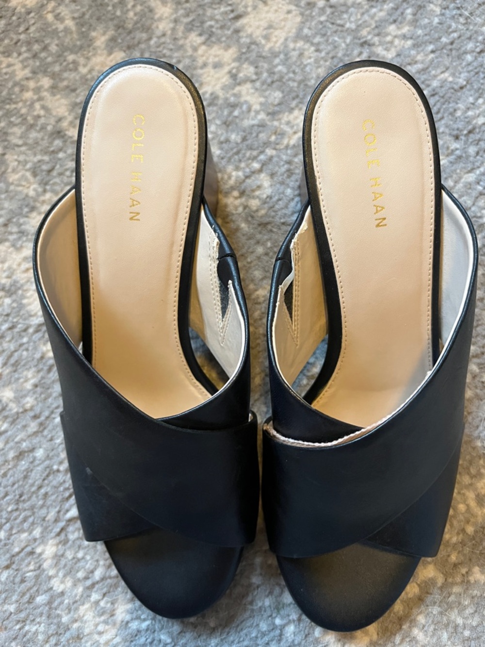 Cole Haan Black Crisscross Slip-On Mules - Picture 6 of 11